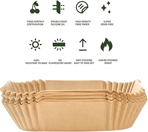 Miniatura 10 de Air Fryer Liners Round, 100PCS for 2 to 5 Qt Air Fryer Disposable Paper Liner, 6.3 inch Unbleached Non-stick Oil-proof Parchment Paper