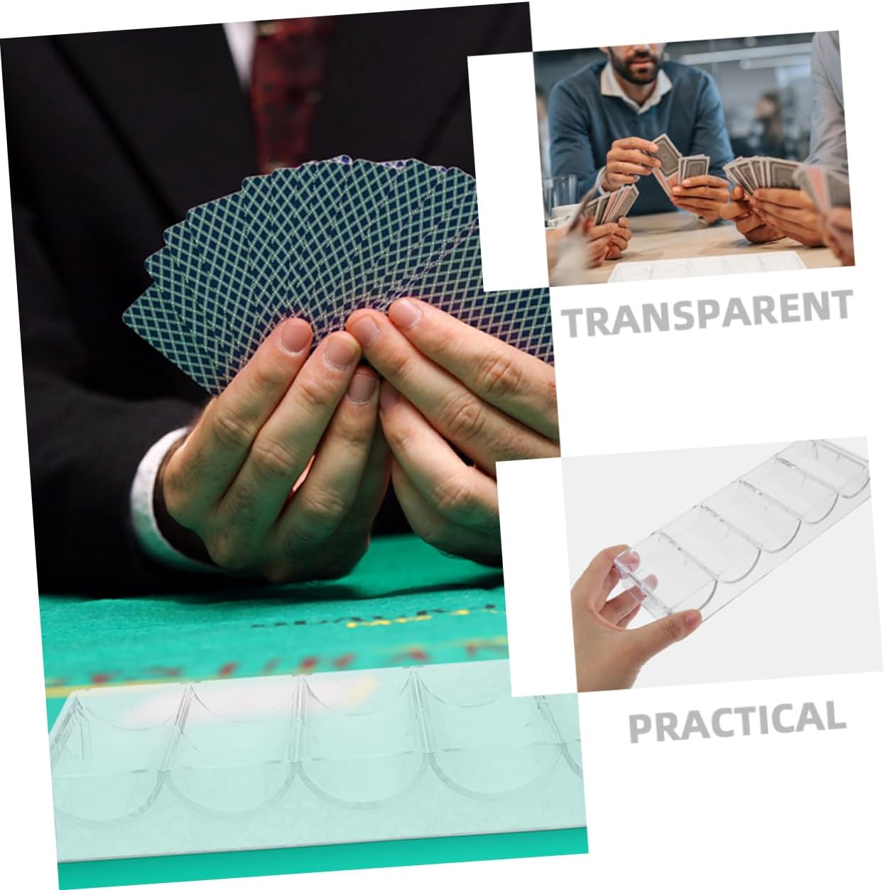 2pcs Clear Poker Chip Holder Capacity Multi-grid Storage Case for Poker Games for Home Parties and image 2
