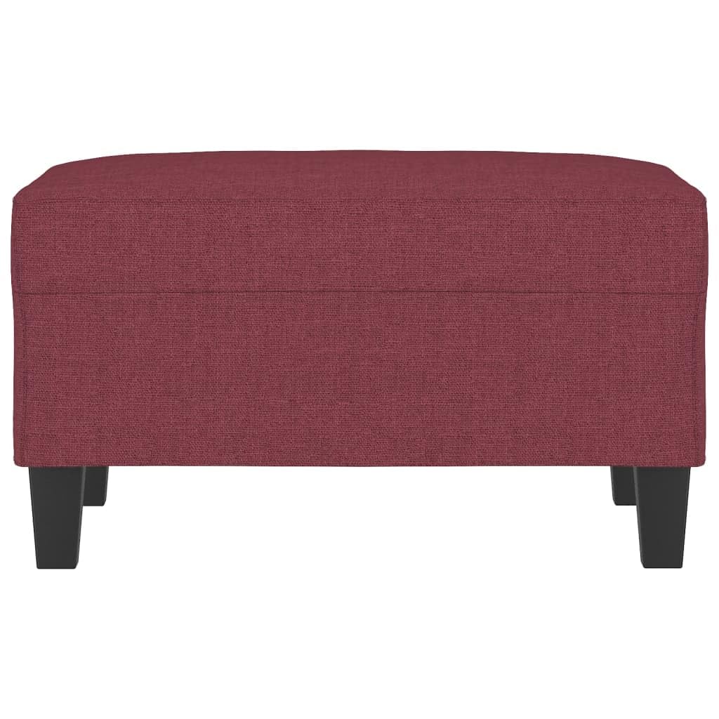Repose-pieds en tissu rouge vin 70 x 55 x 41 cm avec rembourrage - Pouf ottoman pour salon, chambre à coucher, couloir comme repose-pieds et assise supplémentaire