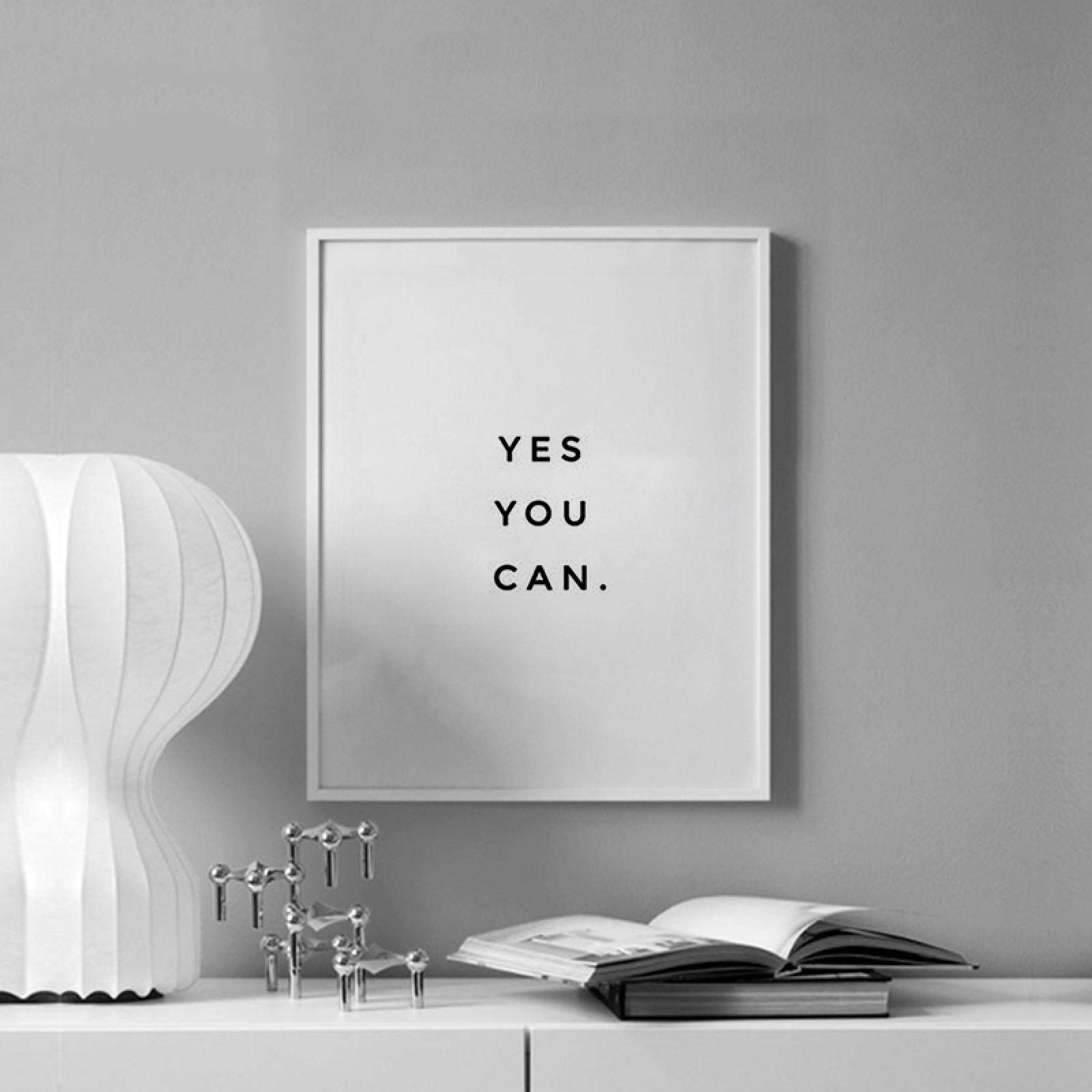 XUNLURY Cornice Con Poster Motivazionale You Can Have Results Or Excuses - Quadro Tela In Lino 30,5x40,6 Cm Con Frase In Bianco E Nero Per Casa E Ufficio - 2