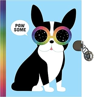 Mudpuppy Pawsome Locked Diary for Kids â€“ Includes a Lock and 2 Keys, Measures 6.5â€ x 5.5â€ â€“ Diary Journal with Fun Cover Designs, 192 Pages, Ideal for Ages 4+