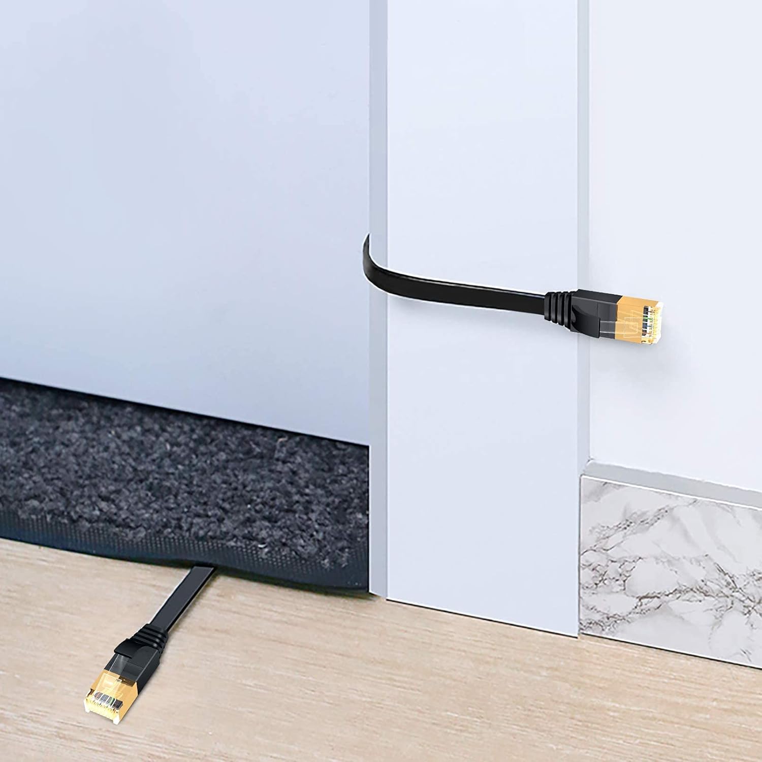 One-Day Sale: Up to 50% Off Cat 7 Ethernet Cable, 50 Ft High Speed Internet Patch Cord with Shielded Gold Plated RJ45 Connectors, Flat LAN Wire Faster Than Cat6, Outdoor Weatherproof for PS5, Router, Switch, Modem, Black Review Discount Cat 7 Ethernet Cable, 50 Ft High Speed Internet Patch Cord with Shielded Gold Plated RJ45 Connectors, Flat LAN Wire Faster Than Cat6, Outdoor Weatherproof for PS5, Router, Switch, Modem, Black