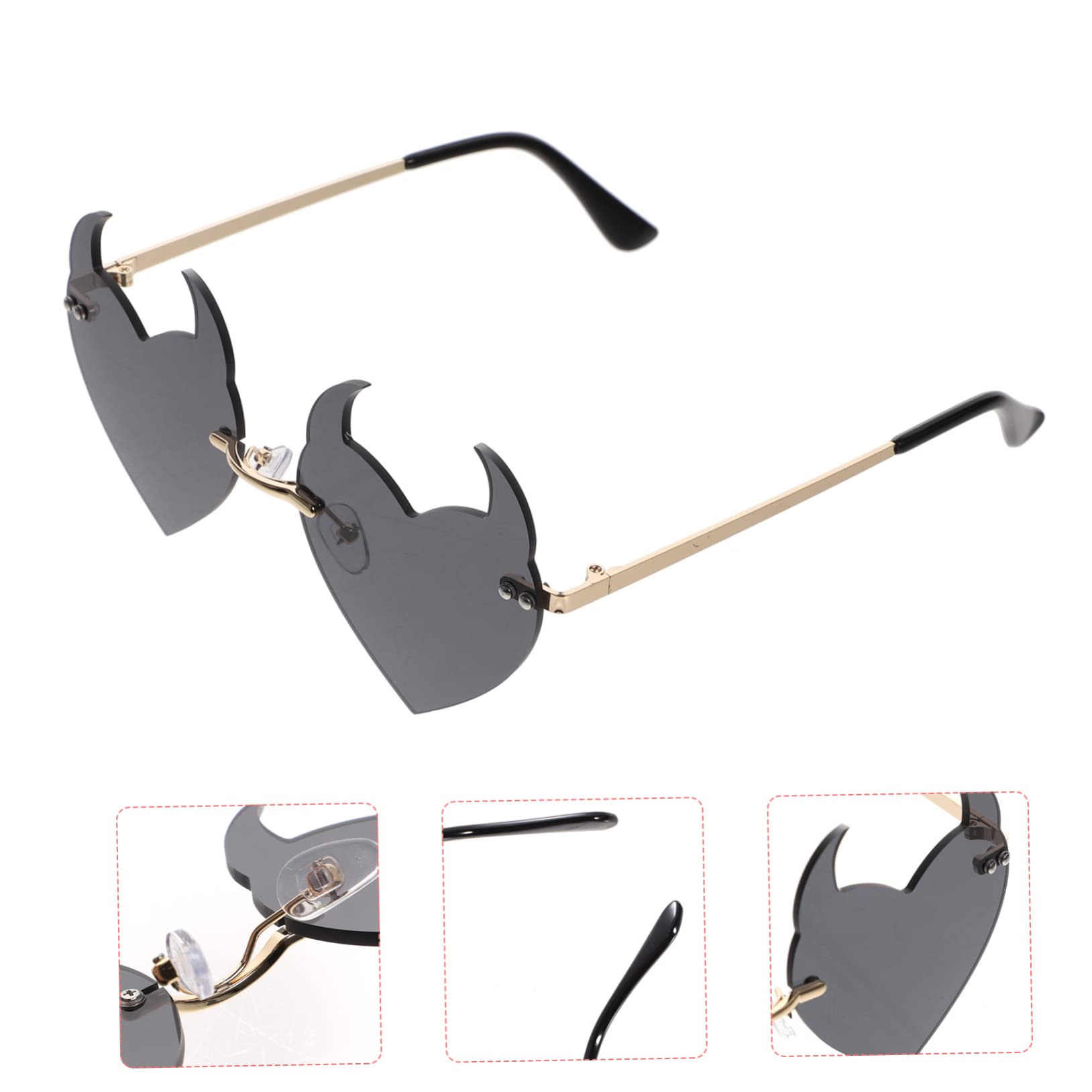 LIFKOME Occhiali Da Sole A Forma Di Cuore Accessori Per Le Donne Clip Su Occhiali Da Sole Per Le Donne Occhiali Da Ballo Per Gli Uomini Occhiali Da Sole Quadrati Da Uomo Rave Herzbrillen