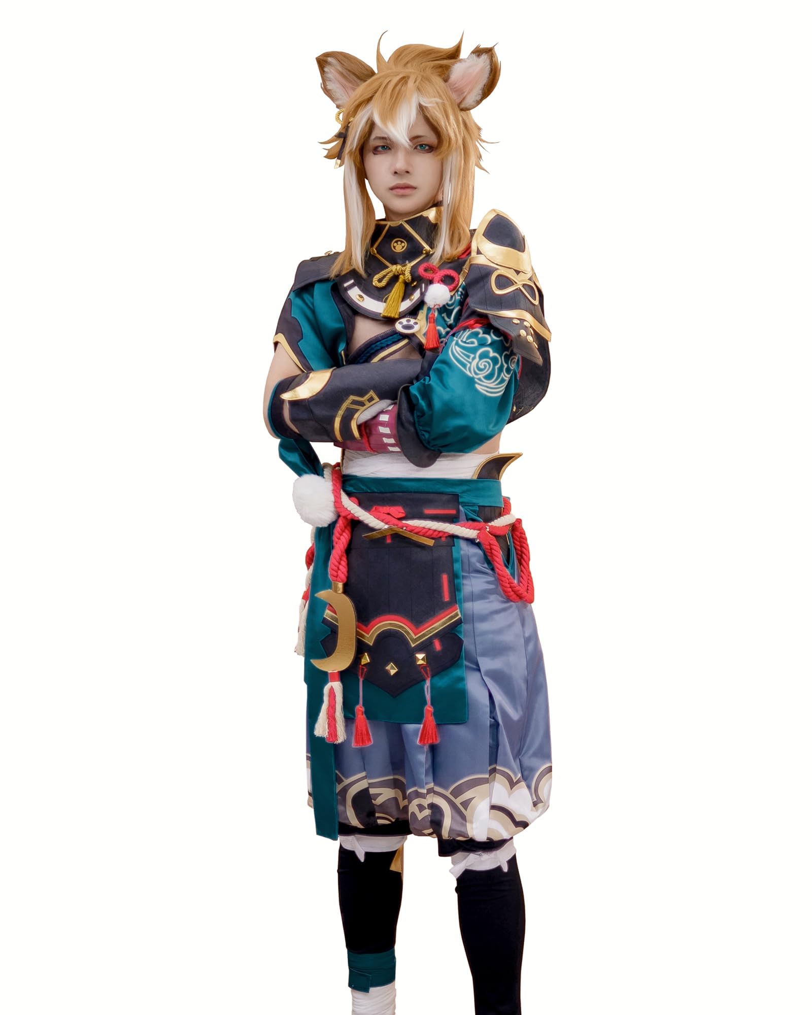 NSPSTT Gorou Cosplay Costume Genshin Impact Cosplay Outfit Gorou Costume for Men, XXL, Blue·gorou (GC895)