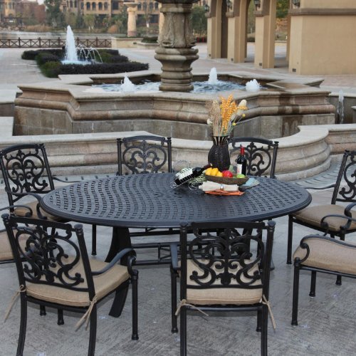 Outdoor Dining Santa Barbara Ca: Elegant Cast Aluminum Patio Sets Reviewed 6 Darlee Santa Barbara 9 Piece Cast Aluminum Patio Dining Set with Oval Table - Antique Bronze