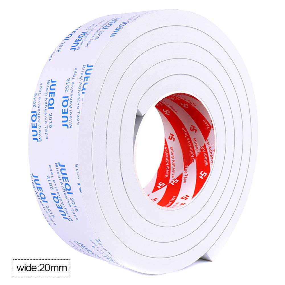 Doppelseitiges EVA-Schaumband,5mm Dicke Weiß Schwammband Selbstklebende Dichtung Abisolier Schaum Isolierband Autotür Fenster Montage Klebeband Schaumstoffband,2cm x 2m