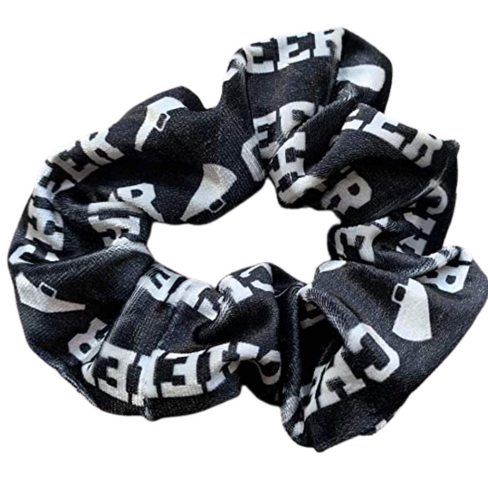 Infinity Collection - Cheer Scrunchie - Black Cheer Girl Hair Accessory, Elastic for Cheerleaders & Teams - Giftable, No Crease, Premium Quality