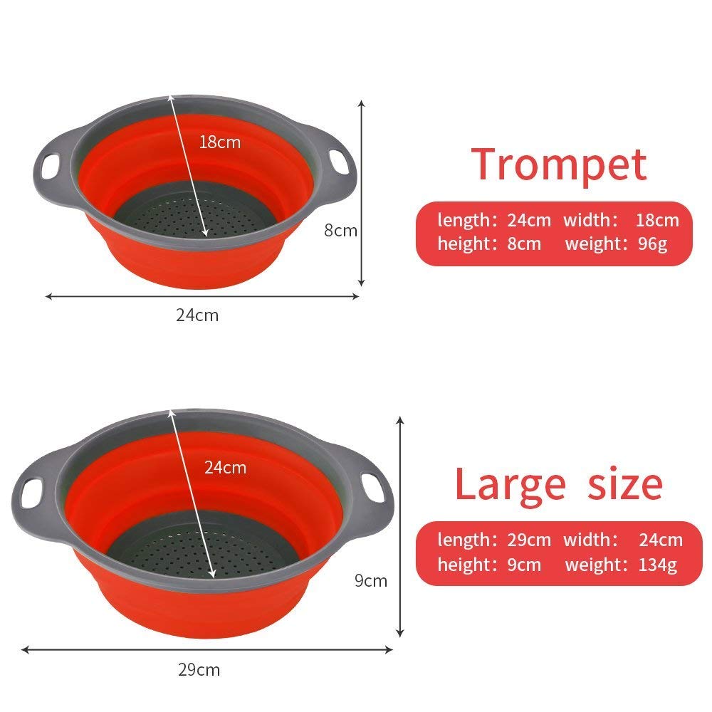 Scolapasta in Silicone Pieghevole, Cucina Pieghevole sopra Il Lavandino del Silicone Colander/Setacci, Rispettoso Dell'ambiente Non Tossico Facile da Pulire, Lavabili in Lavastoviglie