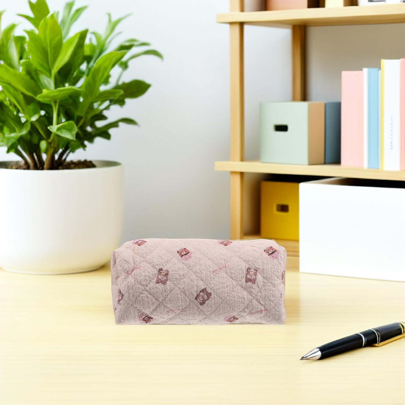 Trousse à Crayons Grosse Capacité Zippée Motif Petit Ours Pochette Scolaire Souple Résistante pour Fournitures Trousse Kawaii Polyvalente pour Étudiants et Filles Rangement