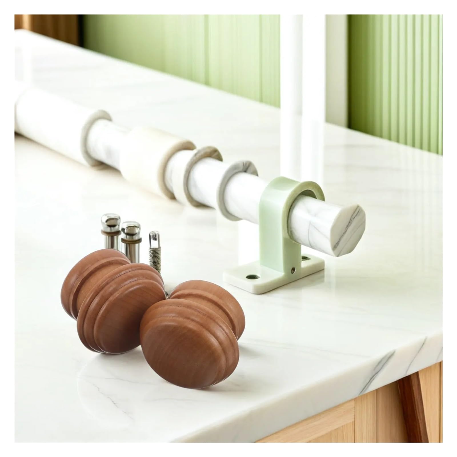 Lot de 4 embouts de tringle à rideaux en bois pour rideaux lourds - Décoration de fenêtre pour tringles à rideaux