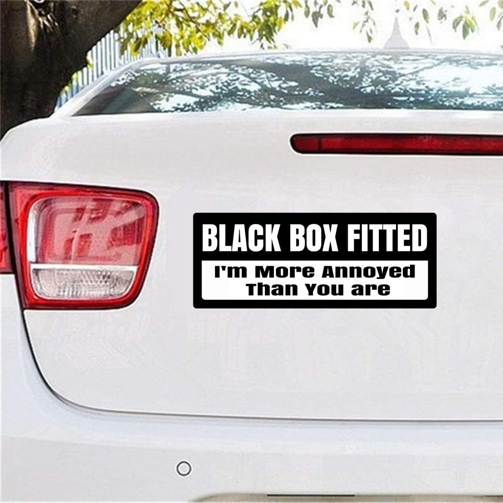 Black Box Fitted Sticker – I'm More Annoyed Than You are Funny Car Decal – Humorous Vinyl Sticker for Drivers 2Packs(Black)