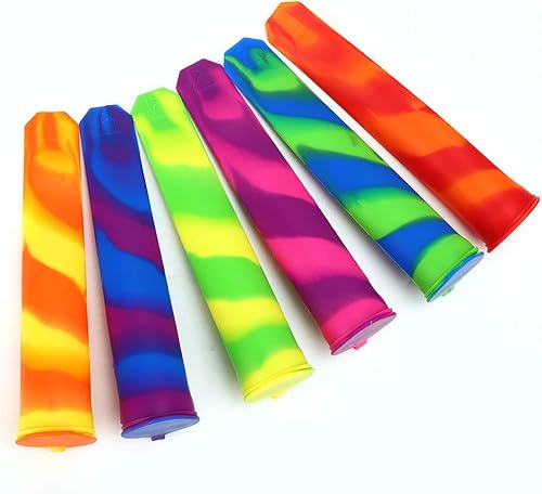 Miniatura 4 de 6 unids/set de paletas para el hogar reutilizables de silicona helado multicolor fabricante de hielo DIY suministros de cocina