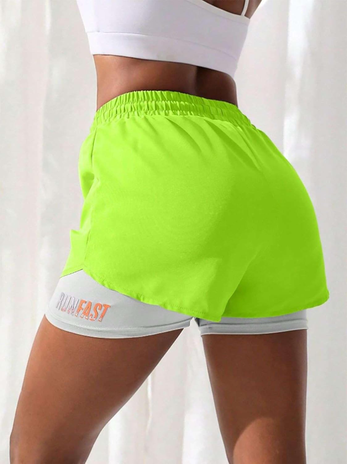 YOAKUKA Women's 2 in 1 Workout Shorts Gym Workout Yoga Running Biker Tennis Skirts Clothes Summer - Image 3