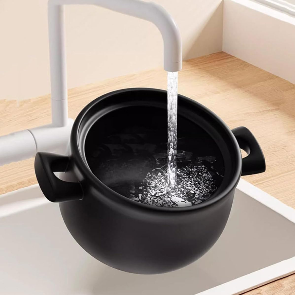 Balacoo Pentola per Stufato in Ceramica da 2,5l con Tecnologia Monopezzo, Resistente alle Alte Temperature, per Cucina a Gas e Zuppe Casalinghe
