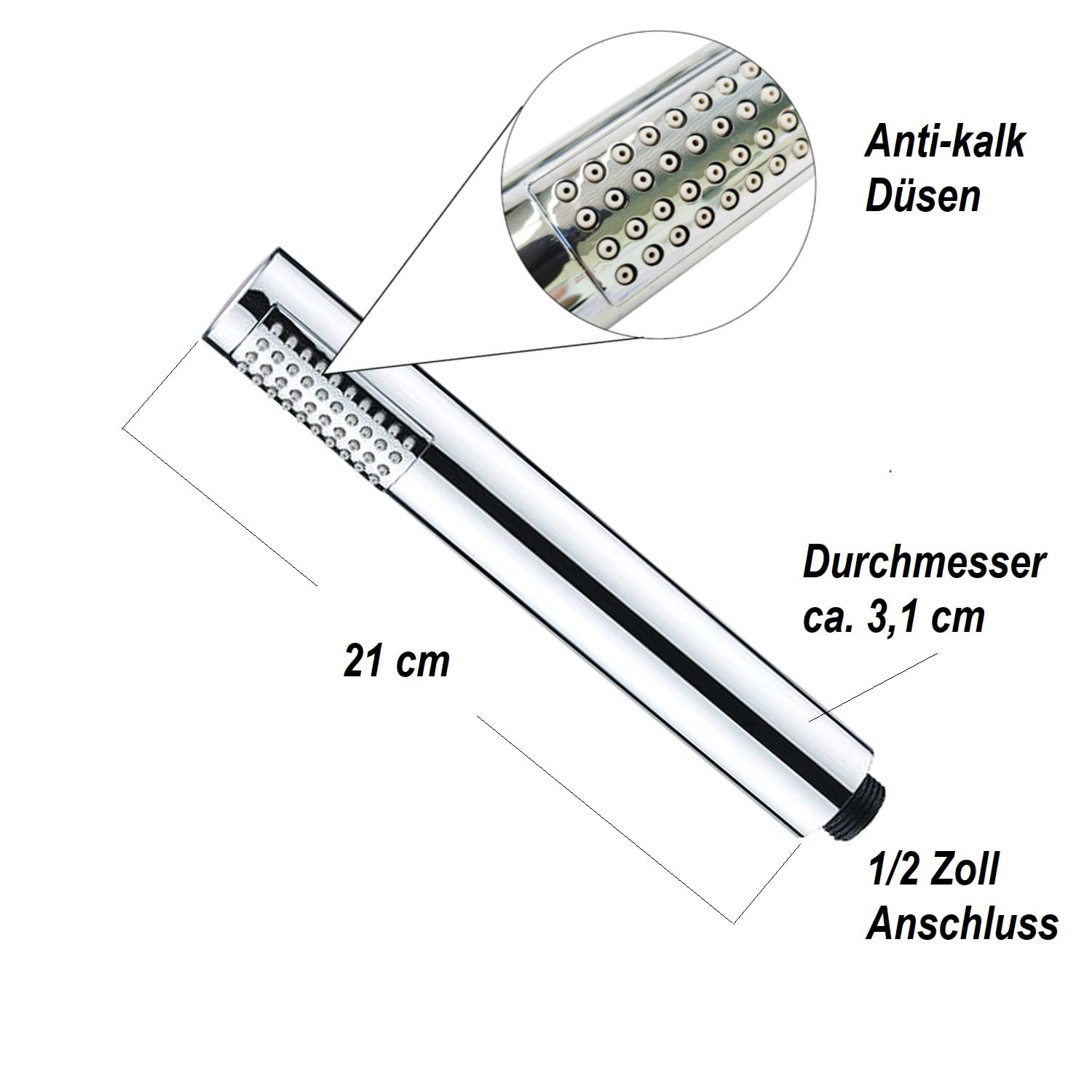 LOCALAND Handbrause Mit Gleitstange – 10 Einstellungen, 61 Cm Höhenverstellbar, 2 M Schlauch, Chrom
