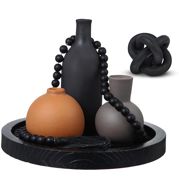 Charming Kitchen Table Centerpiece Ideas for Everyday Style 206 Boho Ceramic Vase and Tray Kit