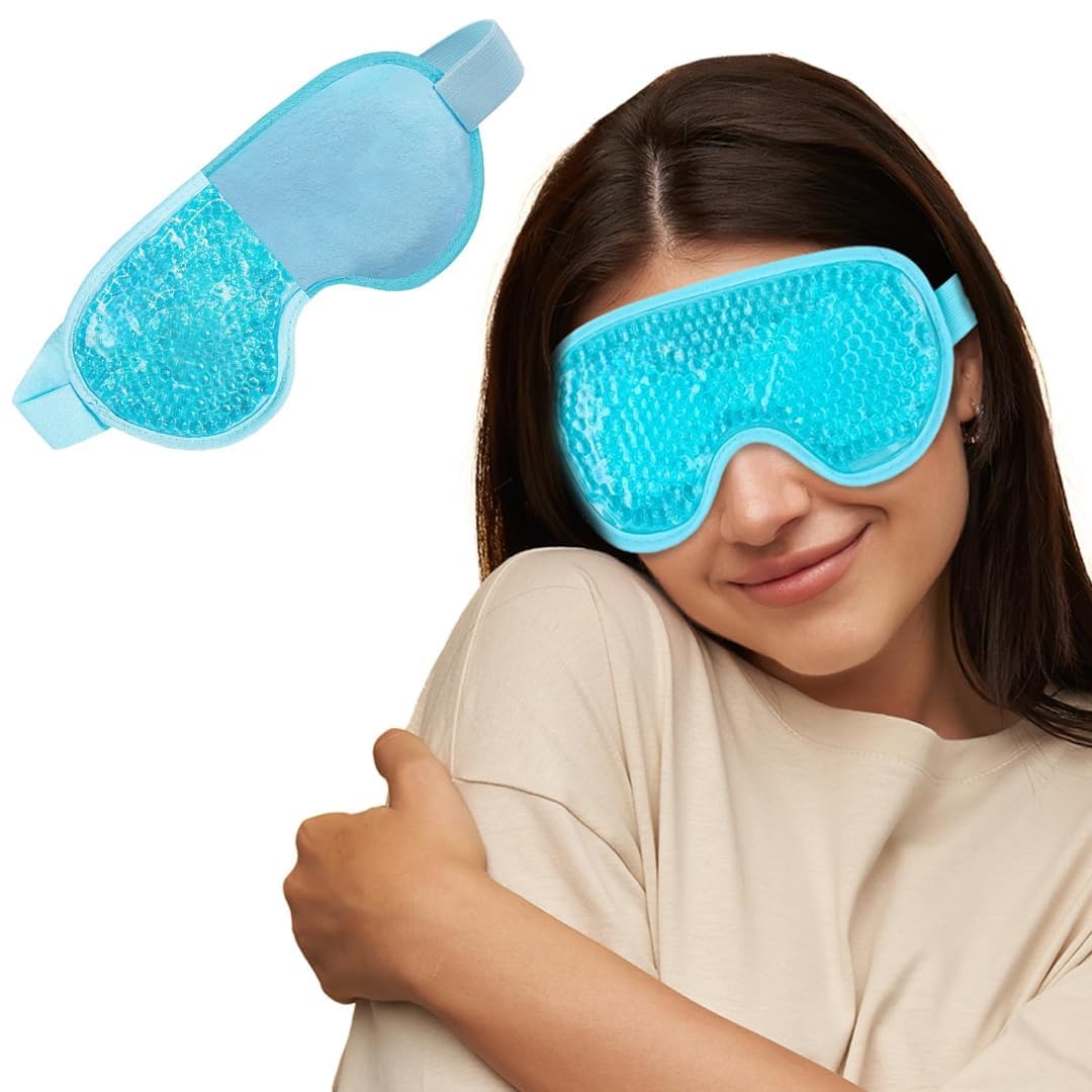 Rexez Cooling Gel Eye Mask for Dark Circles, Puffy Eyes & Dryness | Reversible Beaded Eye Mask for Men & Women | Cold Compress Eye Pads with Adjustable Strap for Sleeping, Relaxation & Redness Relief-picture-30