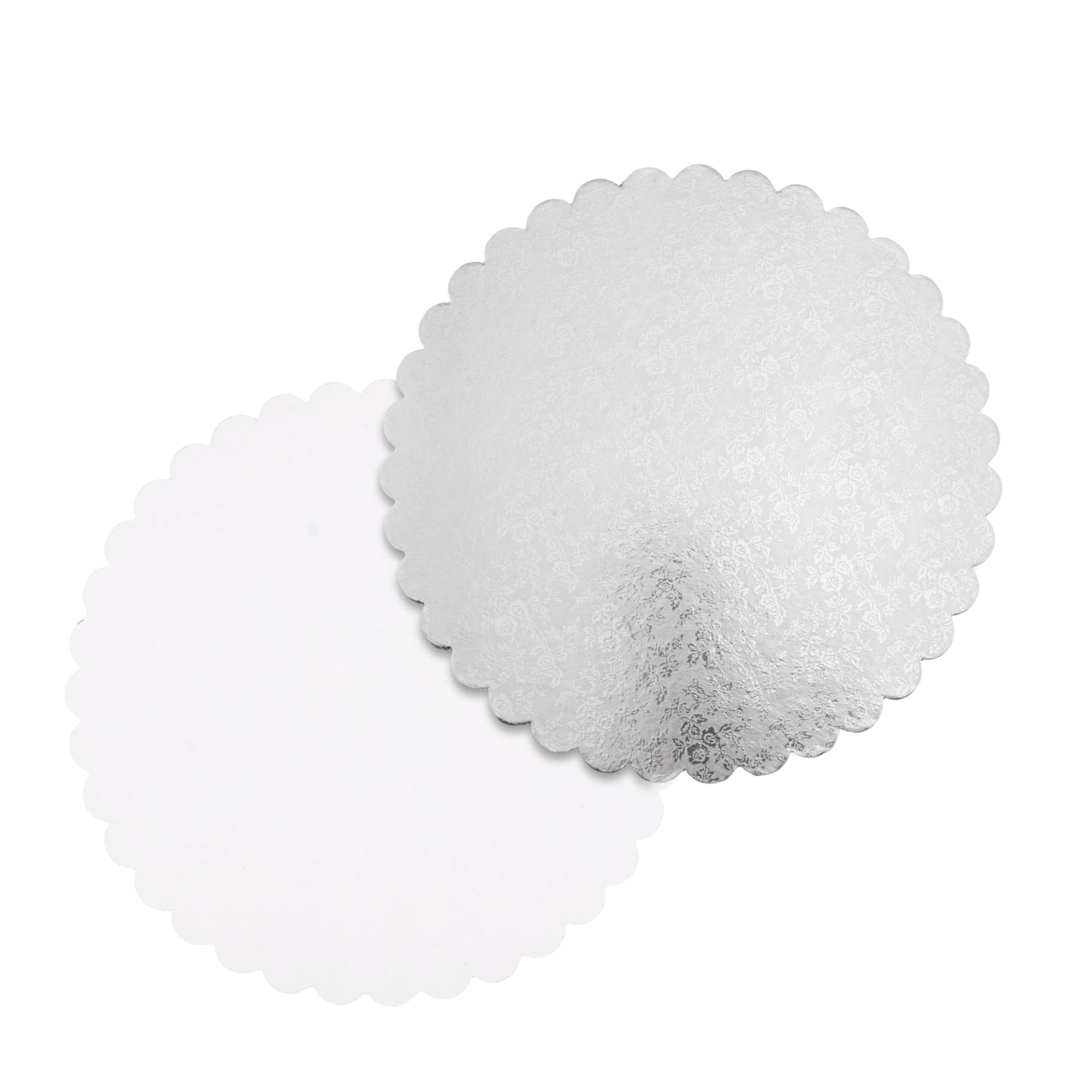 30 Stück Cakeboard 30 cm Rund Silber, 2 mm Dicke Tortenplatte Pappe, Kuchenplatte Rund Pappe für Feiern, Geburtstag, Kuchenpräsentation