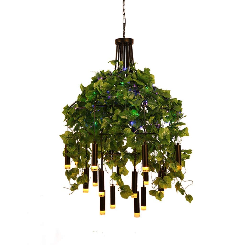 Lumières décoratives lustre vert en fer forgé style bistrot