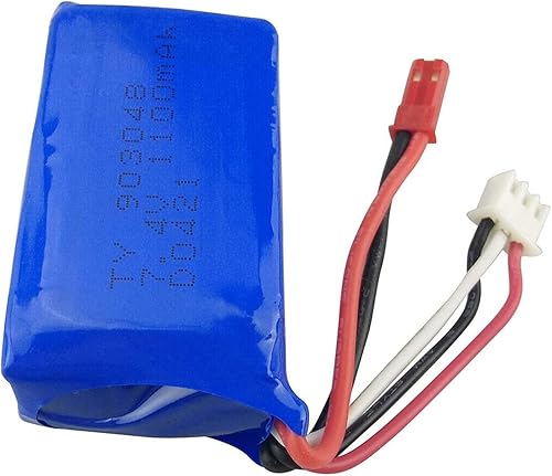 Miniatura 3 de Baterías de litio de 7.4 V 1100 mAh (2 piezas) con cargador 2 en 1 para WLtoys A949 A959 A969 A979 S989 V912 T23 T55 F45 RC Control remoto batería