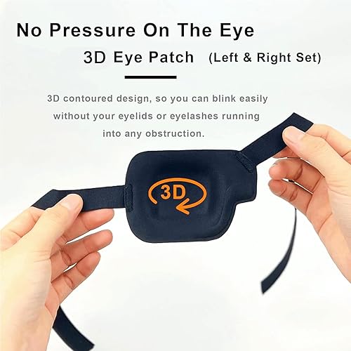Vista 23 de Parche para ojos 3D, parches médicos para adultos y niños, parches para ojos perezosos para ambliopía 3D para ojo izquierdo Negro