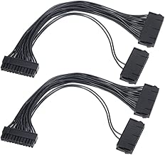 Power Supply Splitter, Hamkot 2-Pack Dual PSU Cable Adapter 24 Pin 20+4 Pin ATX Motherboard Adapter Extension Cable Dual 24-Pin Mining Power Adapter 12 Inch (30CM) - coolthings.us