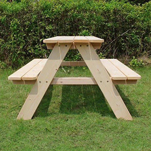 Merry Garden TB0020000010 Kids Wooden Picnic Bench Outdoor Patio Dining Table thumb #6