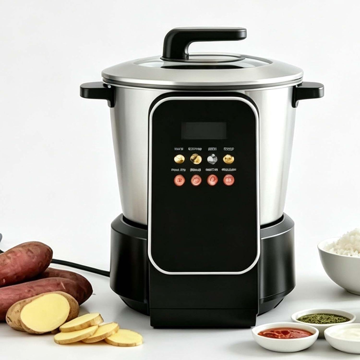 Machine à Fufu 6l,Pilon éLectrique à Igname 900w,MéLangeur Alimentaire