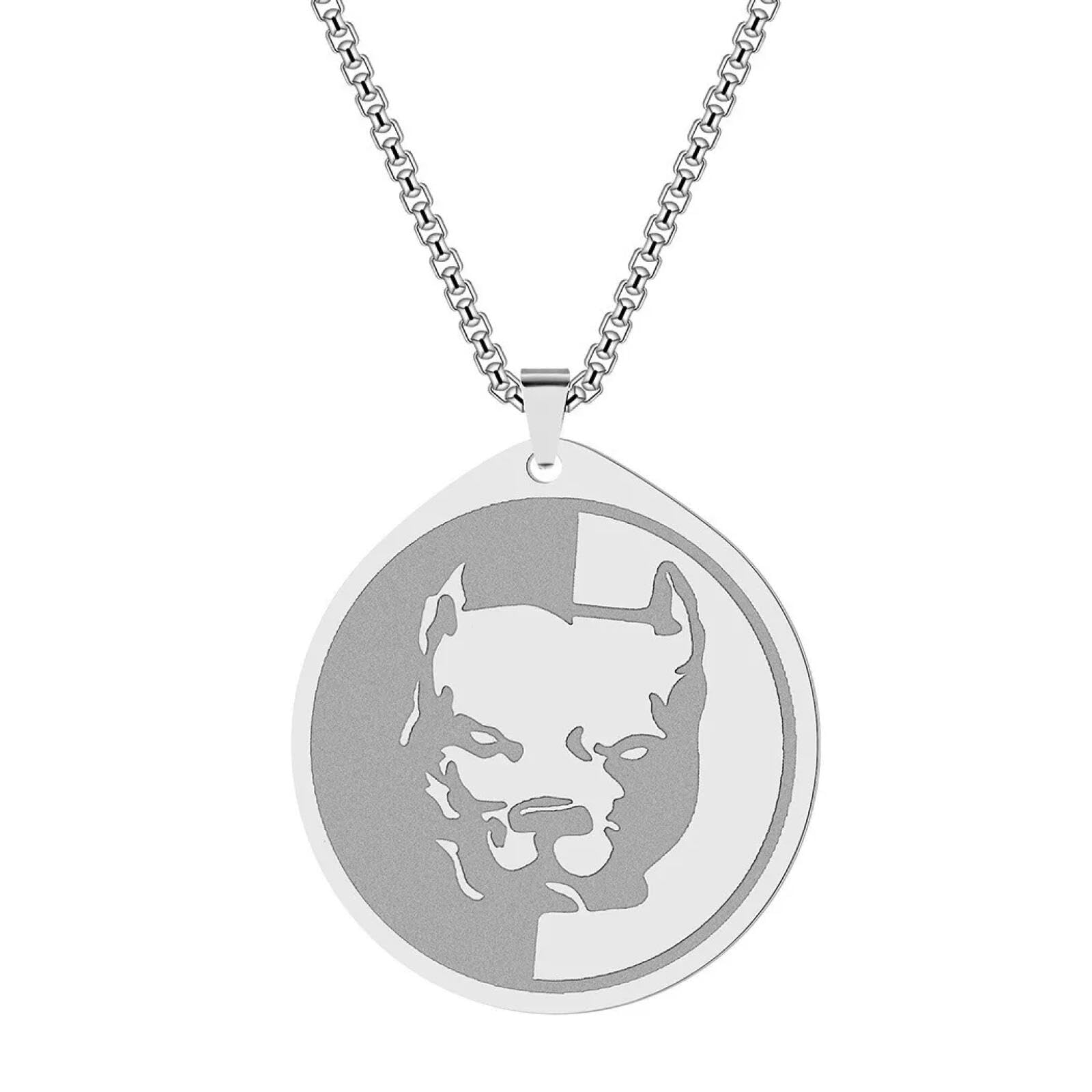 Collier bouledogue français rigide avec pendentif finition punk homme - 4