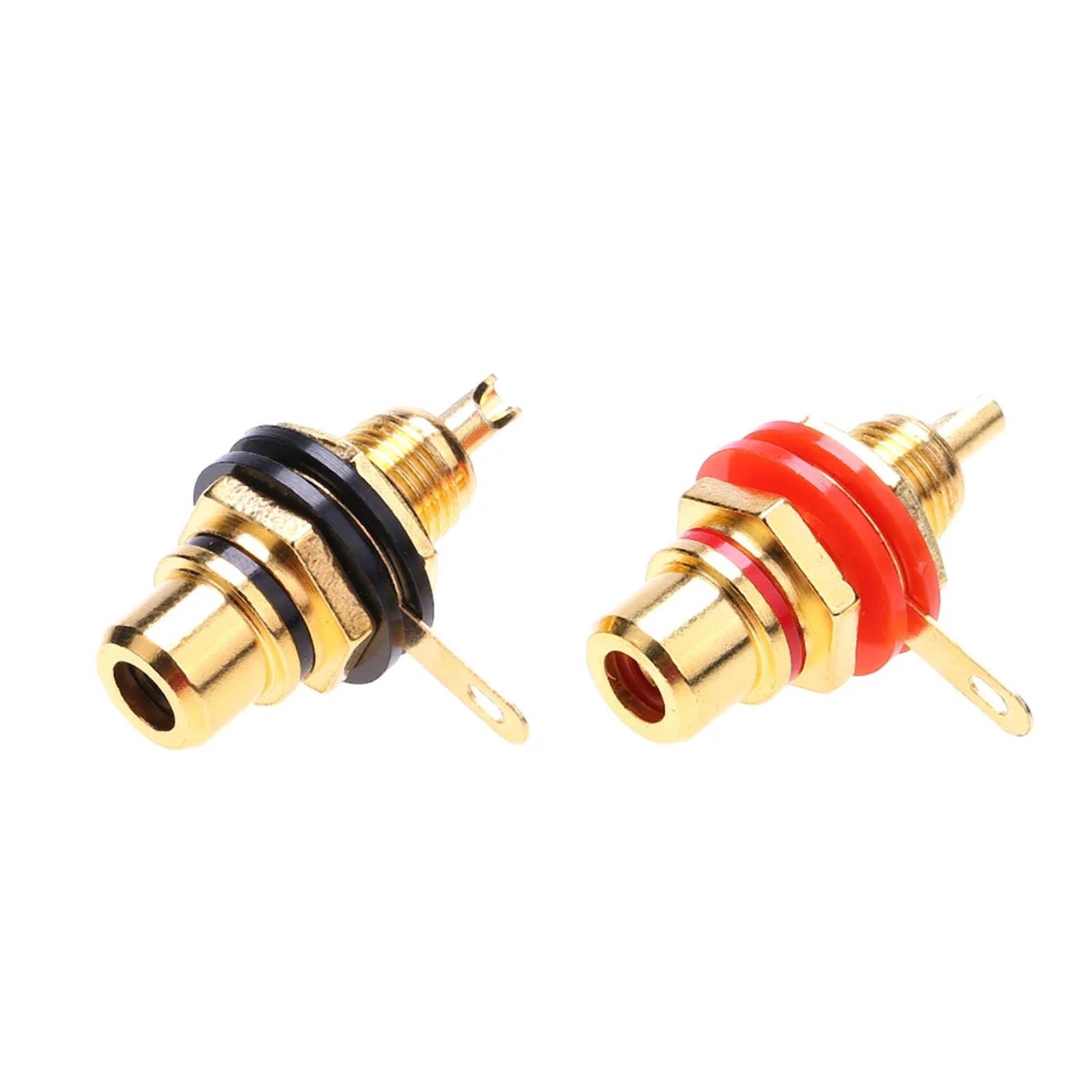 2-16 szt. Adapter do montażu na panelu podwozia stop cynkowy złocenie żeńskie złącze typu jack RCA akcesoria RCA żeńskie gniazdo wtykowe(6Pair)