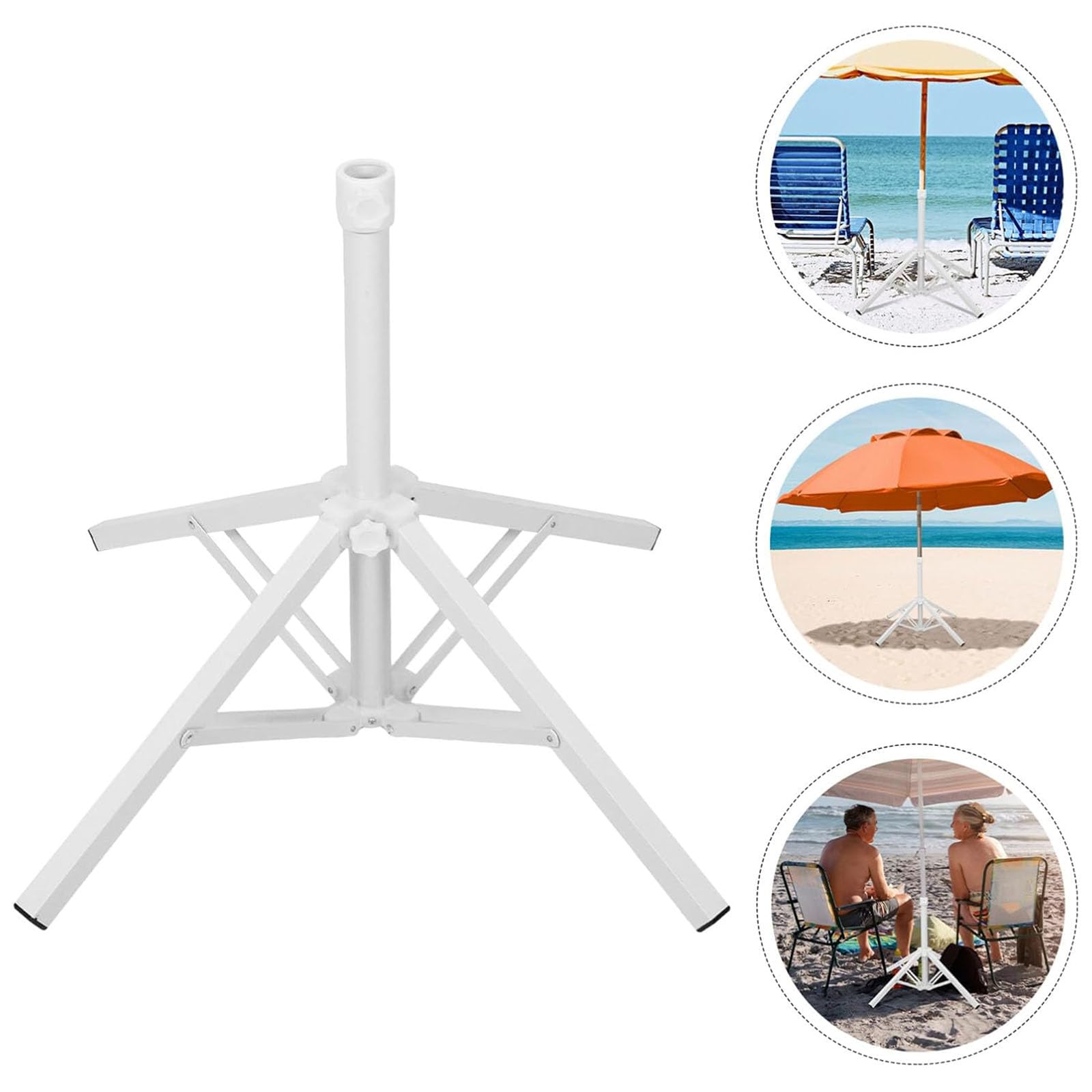 Wytrzymała stalowa podstawa parasola, otwór 3,2 cm, składany stojak na plażę, kemping, patio i wiatroszczelne akcesoria do schronienia przed słońcem