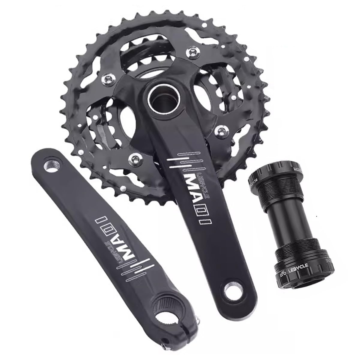170mm Integrado Hueco Platos Y Bielas Bicicleta Montaña Plato Redondo 24-32-42T Brazo De Biela CNC Aleación De Aluminio Manivela BTT Velocidades con BB