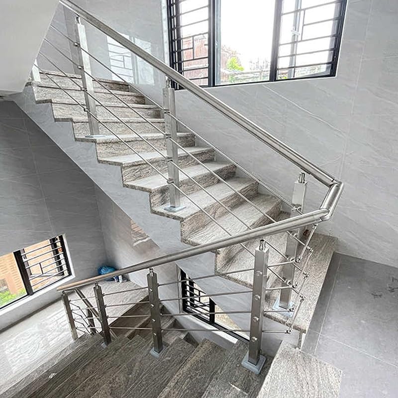 Garde-corps avec mains courantes pour escalier extérieur et balustrade de balcon