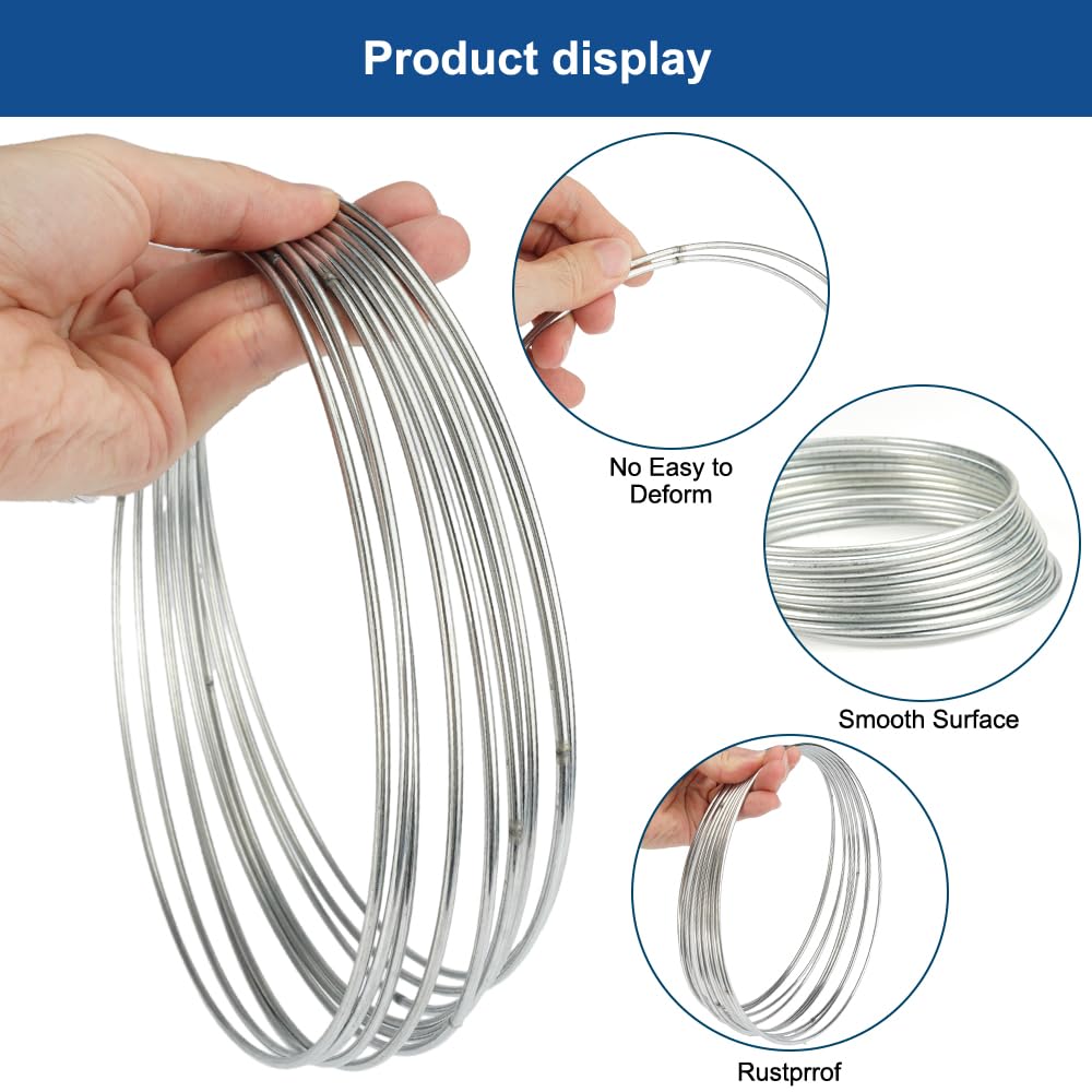 HIOQFR 9 stuks metalen ringen om te knutselen, 10/15/20 cm, wit, metalen ring, decoratieve macraméringen, metalen ring voor dromenvanger, decoratieve ringen om op te hangen, voor doe-het-zelf