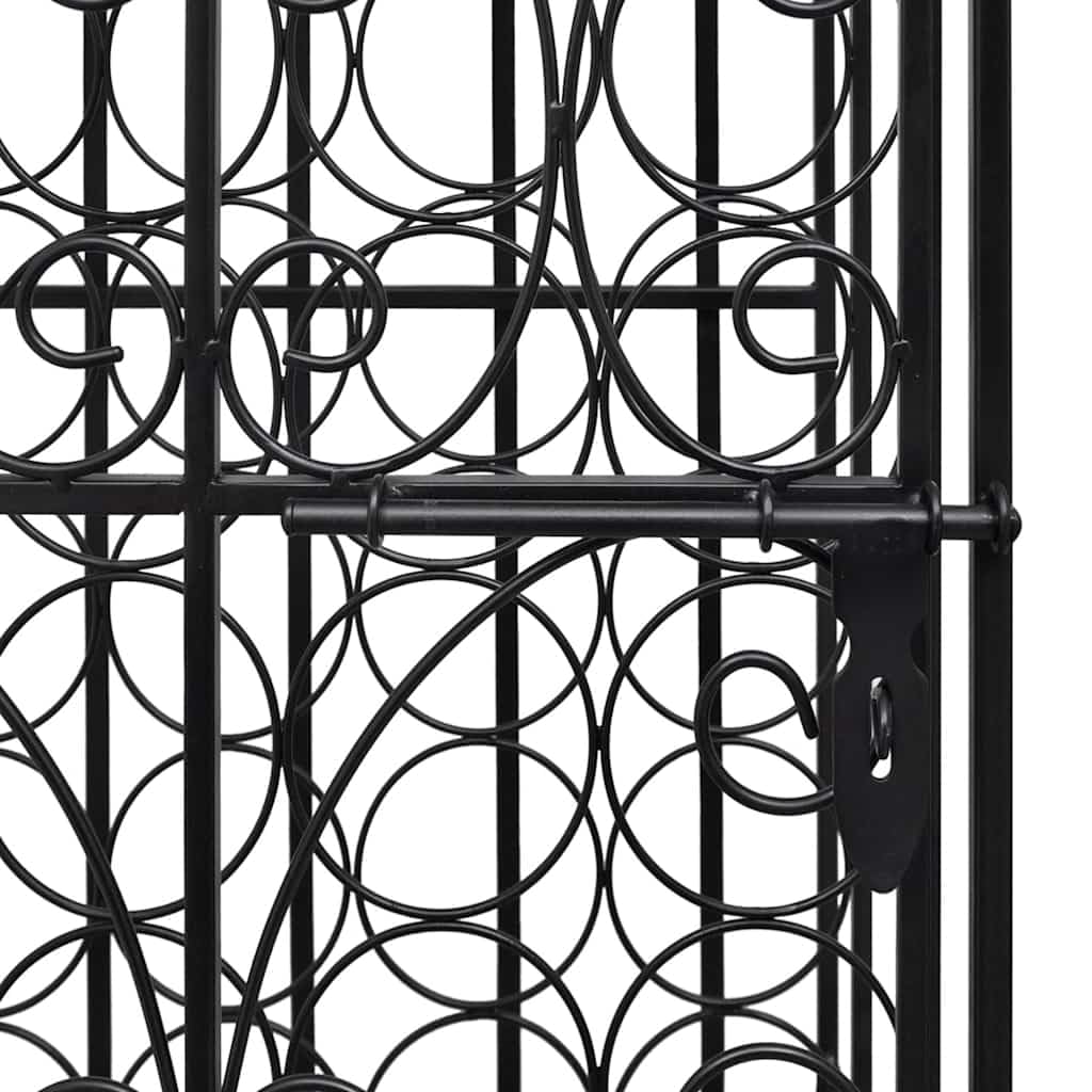 Scaffale per 28 bottiglie di vino, in metallo, con porta bloccabile, colore nero