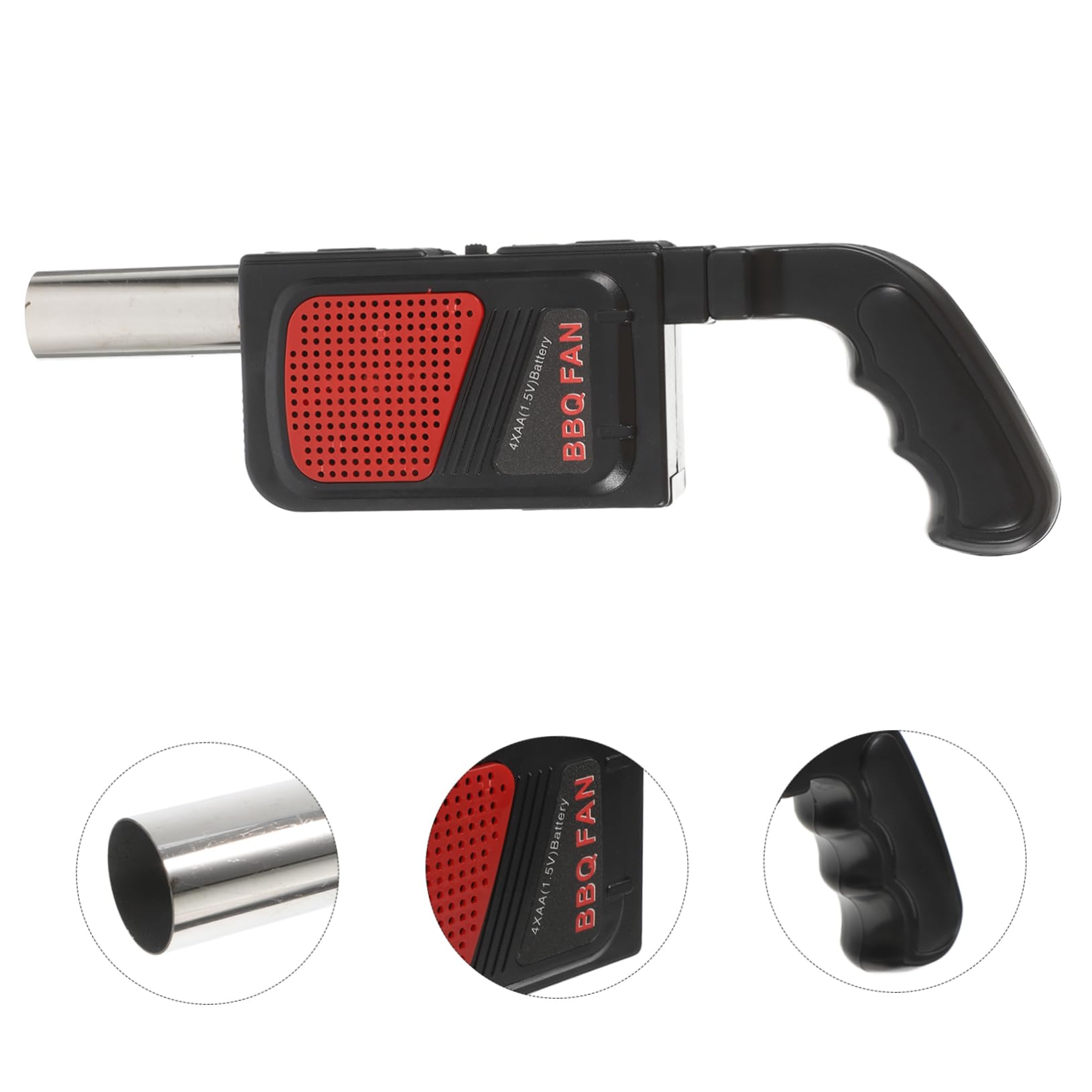Soffiatore Elettrico Portatile Per Barbecue, Set 2 Pezzi Per Campeggio e Picnic, Alimentazione a Batterie Aa, Flusso D’aria Uniforme Per Accensione Carbonella Efficiente