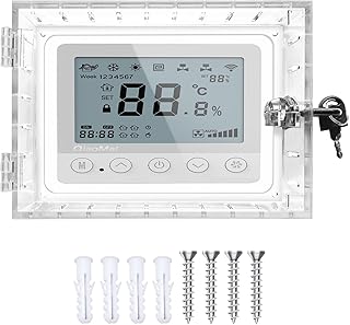 Universal Thermostat Lock Box with Key,Clear Large Thermostat Guard for Thermostat on Wall,Thermostat Guard,Thermostat Cover Fits Thermostats 6.5" H x 4.72" W x 1.97" D or Smaller (1 Set)