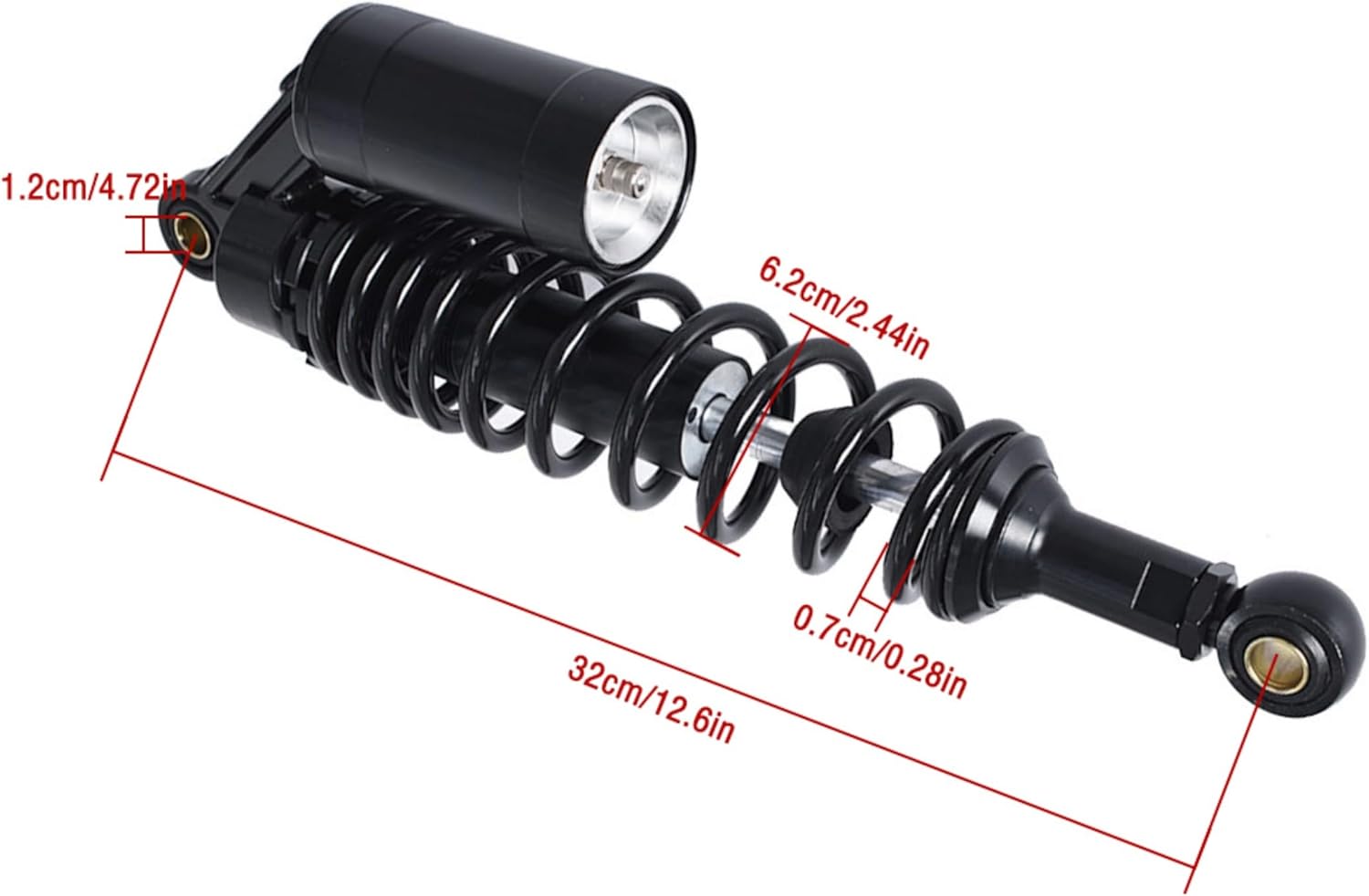 Universal 320 mm 320mm Motorcycle Air Shocks Absorber 12.5 Inch Rear Suspension Damper Replacement for Honda and Most 150cc-750cc Go-kart Moped Quad, Sport Bikes, Dirt Bikes and ATV