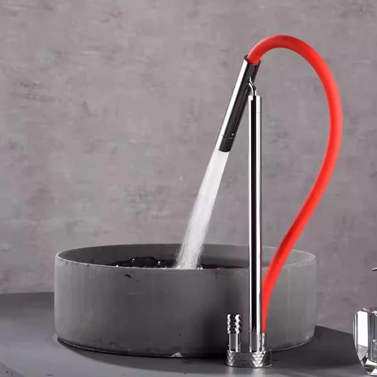 JRUIA Brushed Gold And Orange Kitchen Faucet, 360° Arbitrary Adjustment Bathroom Sink Faucet, Four Water Outlet Modes,K