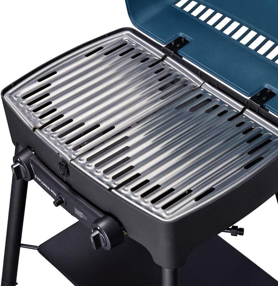 Enders Explorer Next Pro Griglia per barbecue - Coperchio Alluminio - Piccolo Portatile - Griglia a Gas da Campeggio, Esterno, Balcone, Giardino - Barbeque a gas con 3 Funzioni 2 Bruciatori #210233