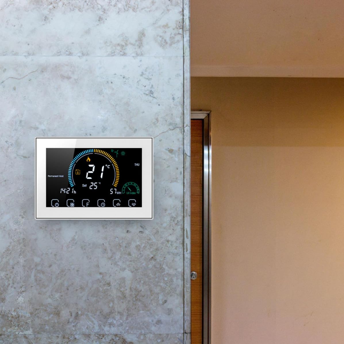 Termostato Intelligente Bht-8000 per Riscaldamento a Pavimento Bianco