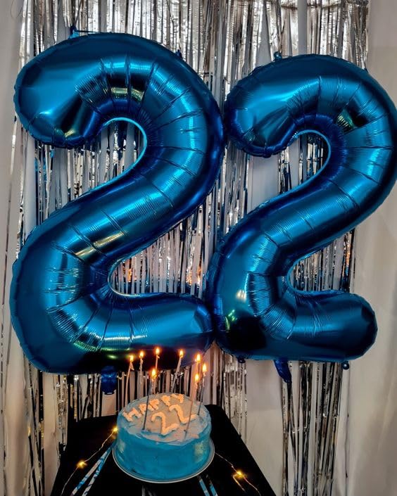 Image of Metallic Blue Number 5 Balloon 40 Inch, 5th Birthday Party Decorations, Giant 5 Foil Balloon for Party Supplies