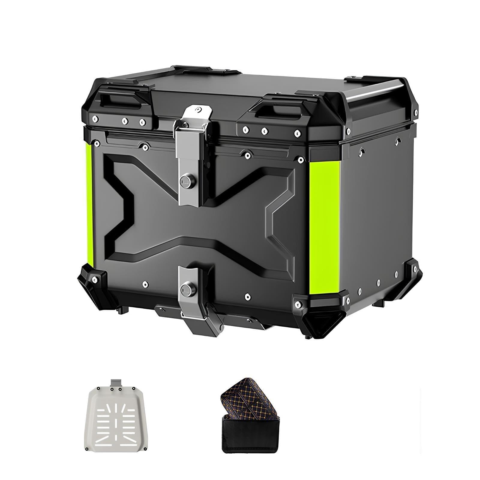 Baúl De Moto Universal, Top Case De Aluminio Impermeable, Maletero Trasero para Motocicleta con Llaves Y Kit De Montaje(45L A1)