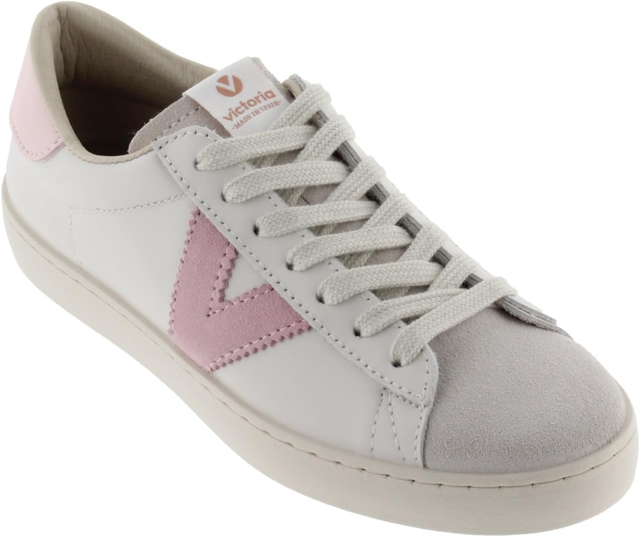 victoria Unisex Berlin Leather & Contrast Parts & Split Leather Toe Low Trainers 1126142 for Adults, Petalo, 41 EU - Image 5