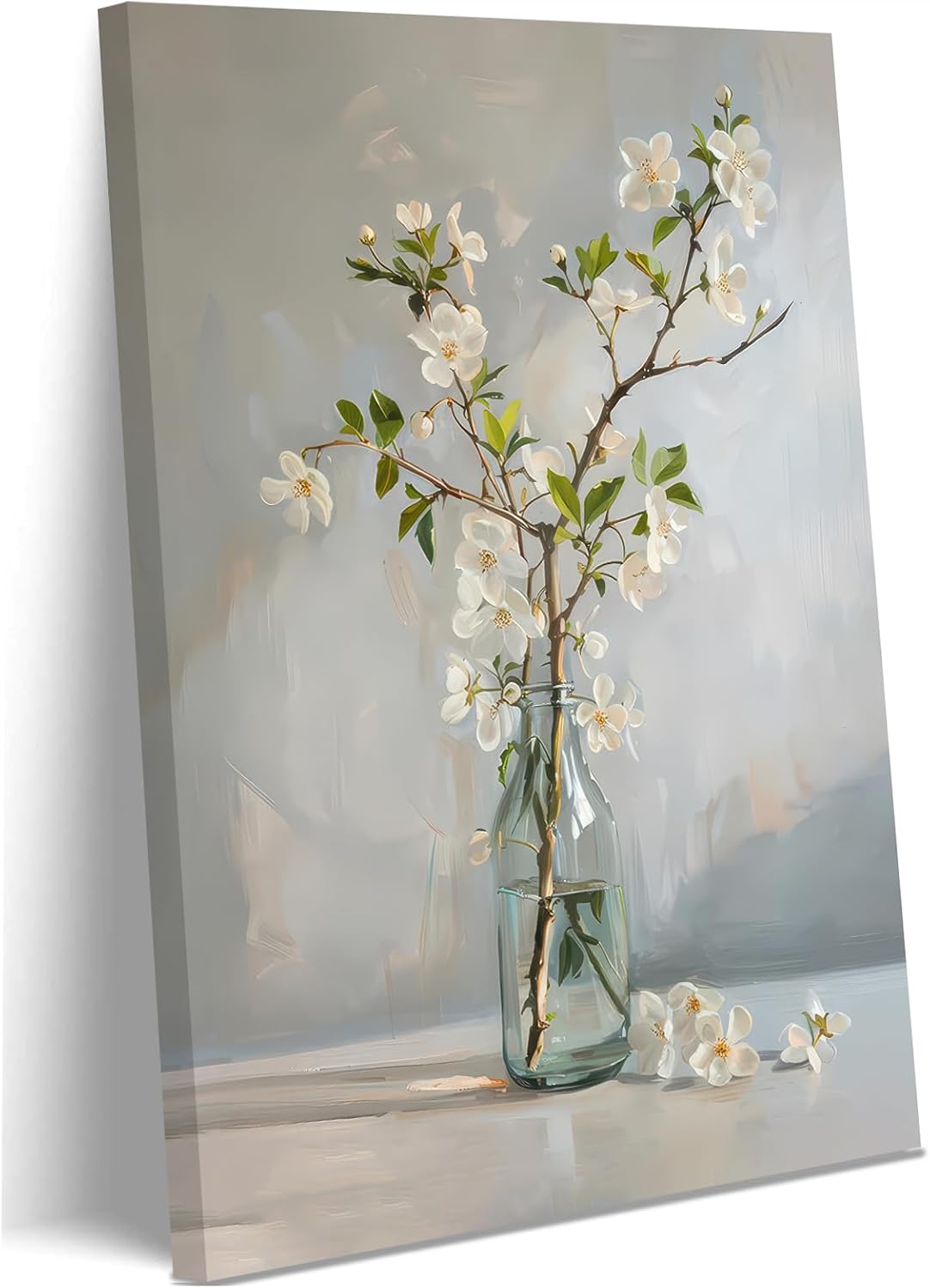 Ovczax Floral Canvas Wall Art, Bathrooms Wall Decor, Home Decor, for Dining Room, Bathroom, Living Room Decoration 24" x 16"