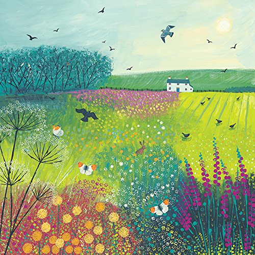 Jo Grundy WDC95354 "Midsummer Meadow" Canvas Print, Cotton, Multi-Colour, 3.20 x 40.00 x 40.00 cm