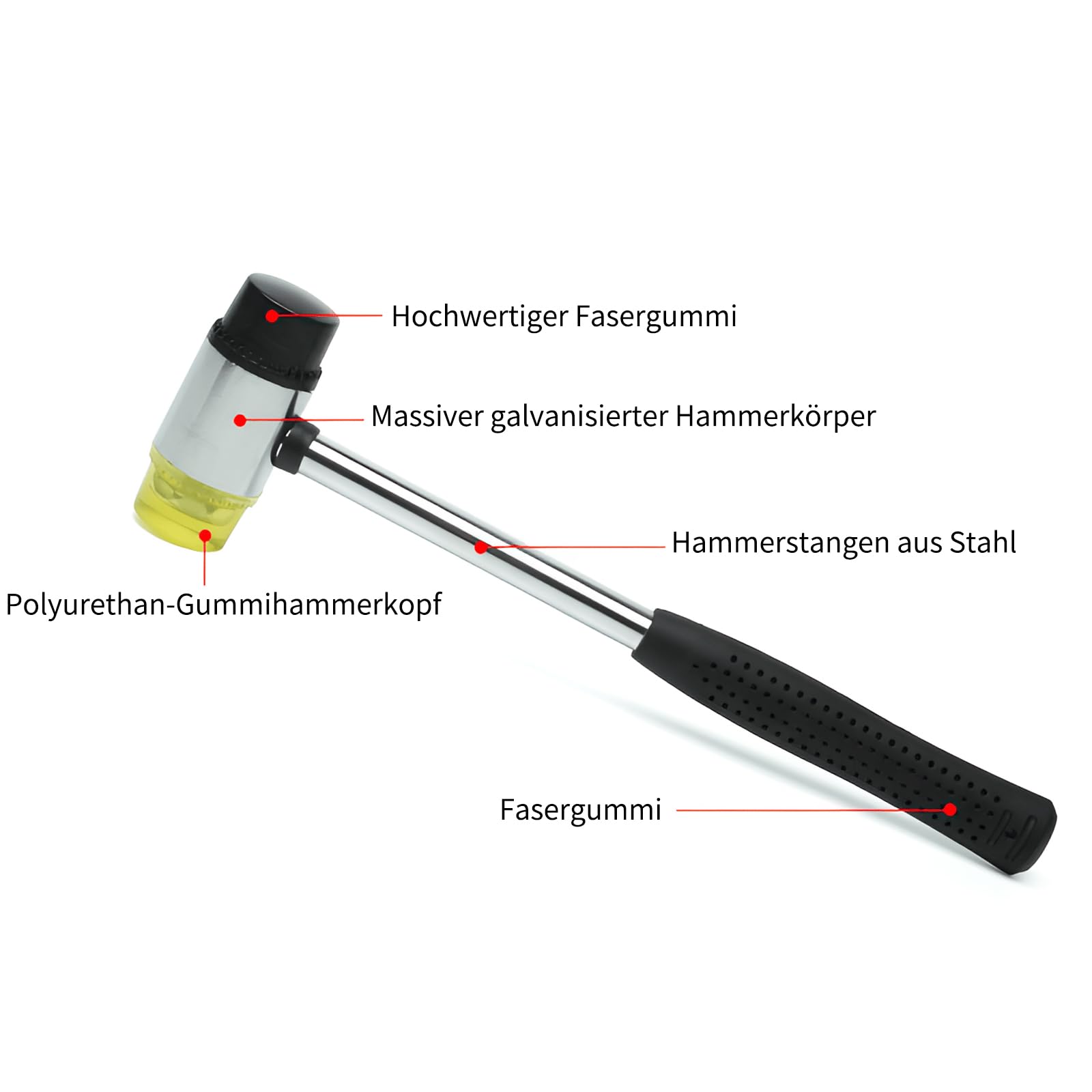 Martello Gomma 25mm Con Testine Ricambio - Per Lavori Delicati E Fai Da Te - Foto 9