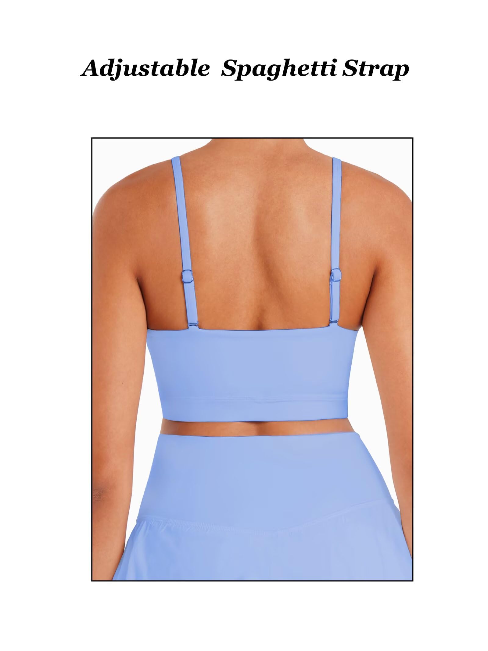 Sunzel Brasier deportivo para mujer, suave, con tirantes ajustables, acolchado, para yoga, cuello redondo, sin varillas, para entrenamiento, gimnasio