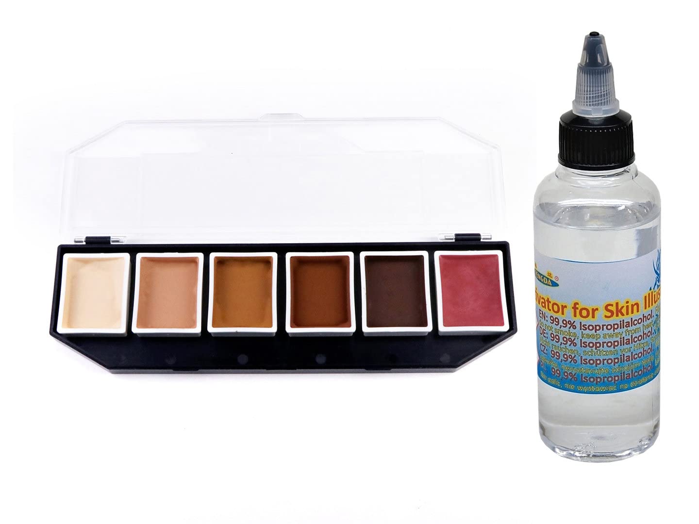 Alcohol-based bodyPainting - Skin Illustrator FX - 6x Skin colors (6x8g) + Activator 100ml