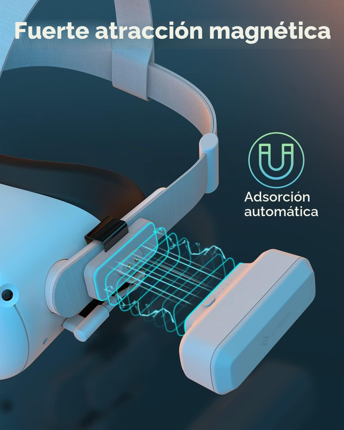 Zyber Banco de EnergíA de BateríA Magnética para Accesorios Quest 3, BateríA Recargable Compatible con Quest 2 Quest pro Pico 4, Que Ofrece MáS de 2 Horas Adicionales de Reproducción